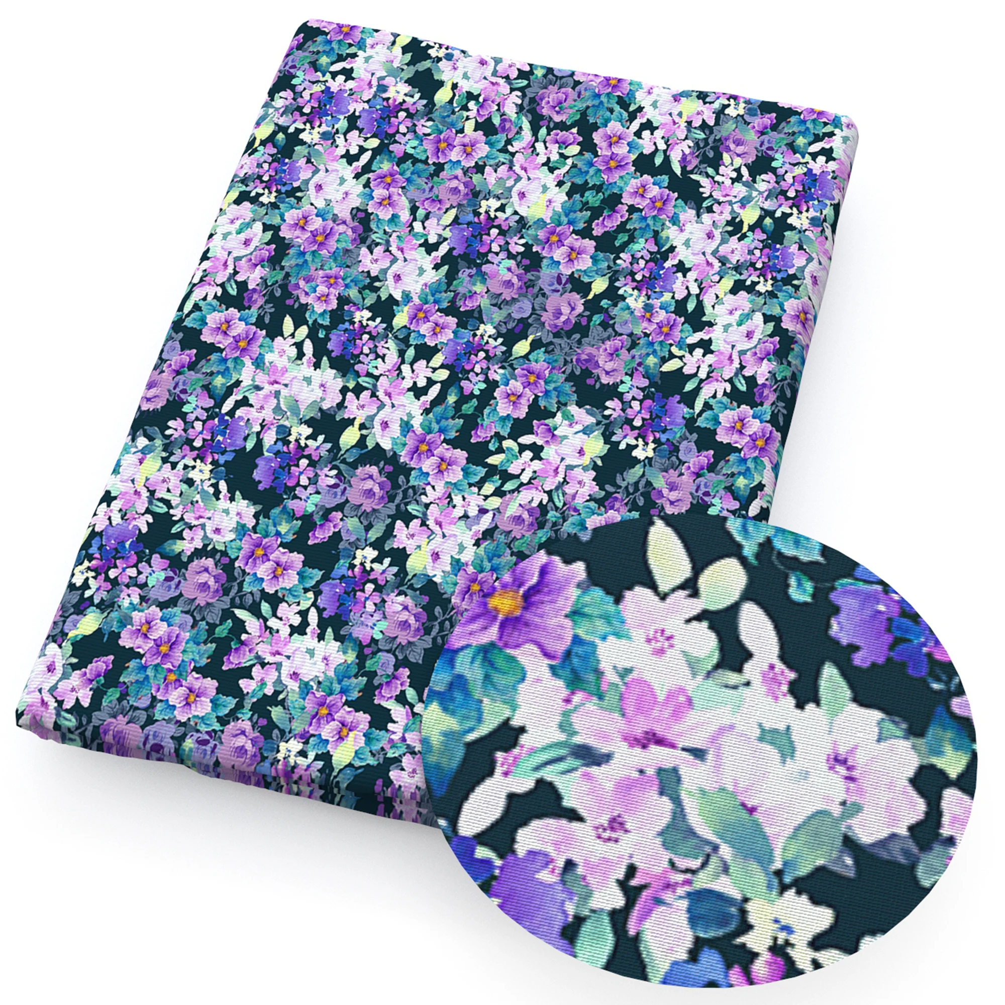 Purple Floral Fabric 3