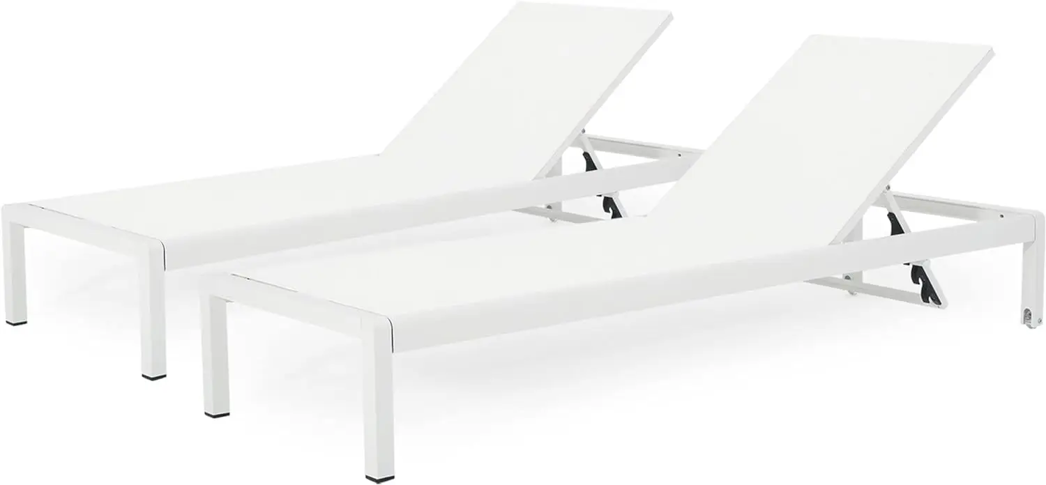 

Christopher Knight Home Cynthia Outdoor Chaise Lounge (Set of 2), White.