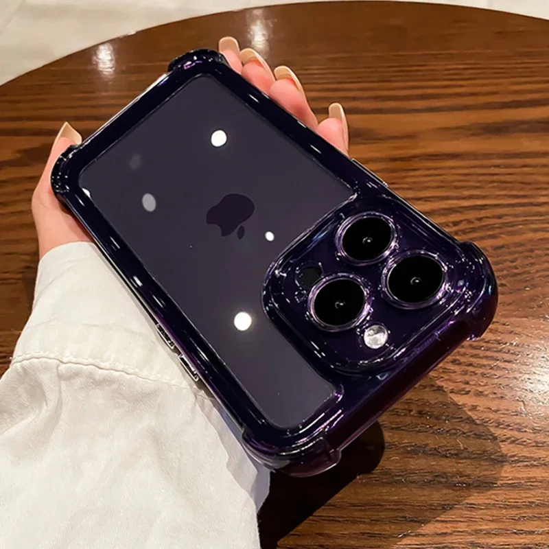 thumbnail image 1 of Luxury Shockproof Clear Phone Case For iPhone15 14 13 12 11 Pro Max X XR XS 7 8 Plus Silicone Bumper Transparent Hard Back Cover, 1 of 5