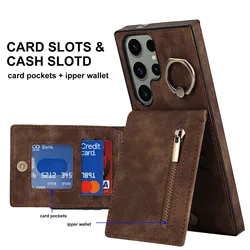Leather Phone Case with Card Slot & Stand Feature - Samsung Galaxy A32 5G (Brown)