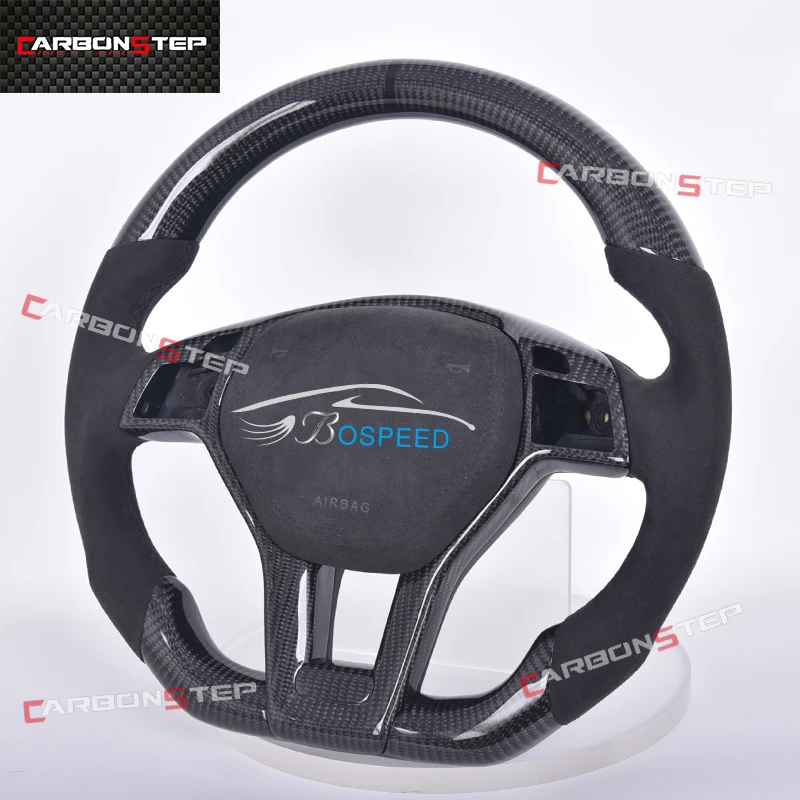 

For Mercedes Benz Carbon Fiber Led Steering Wheel W205 AMG W212 W213 CLA C300 W204 W246 GLB A45 E Class A Class Upgrade Leather