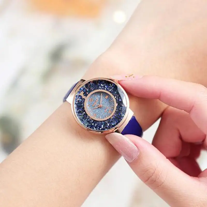 

Fashion Round Quartz Luxury Stainless Dial Casual Wrist Watches Leather Strap Fashionable Clock Waterproof Wristwatch for Women