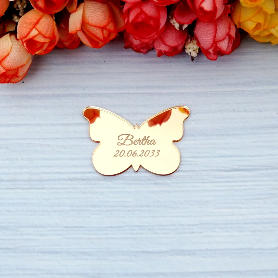 Etiquetas de mariposa personalizadas, tarjetas de nombre grabadas en  acrílico, tarjeta de invitación de boda personalizada, decoración de mesa  de regalo para invitados de fiesta - AliExpress, image size:900x900