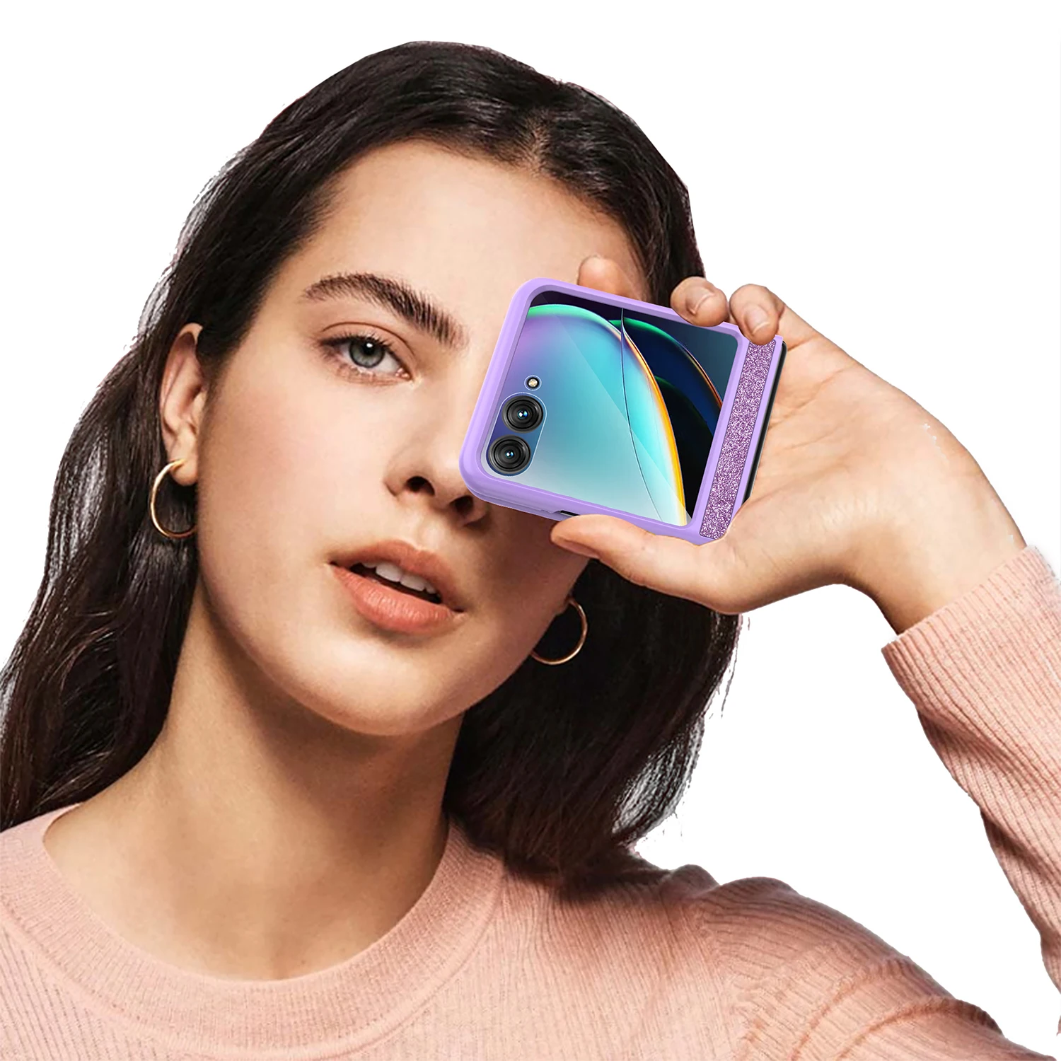 For Moto Motorola Razr 50 Luxury Thin Sparkling Matte Colorful Shock Proof Protection Phone Case Cover_voghion.com