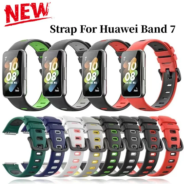 Silicone strap For Huawei Band 7 correa accessories Smart watch Replacement  Breathable silicone bracelet HUAWEI Band 7 Strap - AliExpress