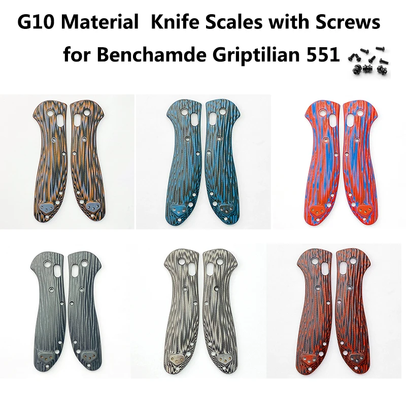 1Pair8ColorsCustomG10ScalesGripPatchesforBenchmadeGriptilian551HandlesFolding
