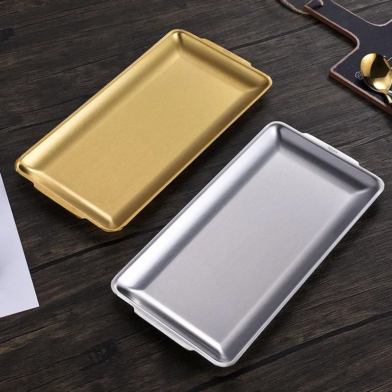 Bread Tray Chic Tableware Storage Silver Decor Living Room Serving Plate Coffee Round Household Footstool Metal Kitchen