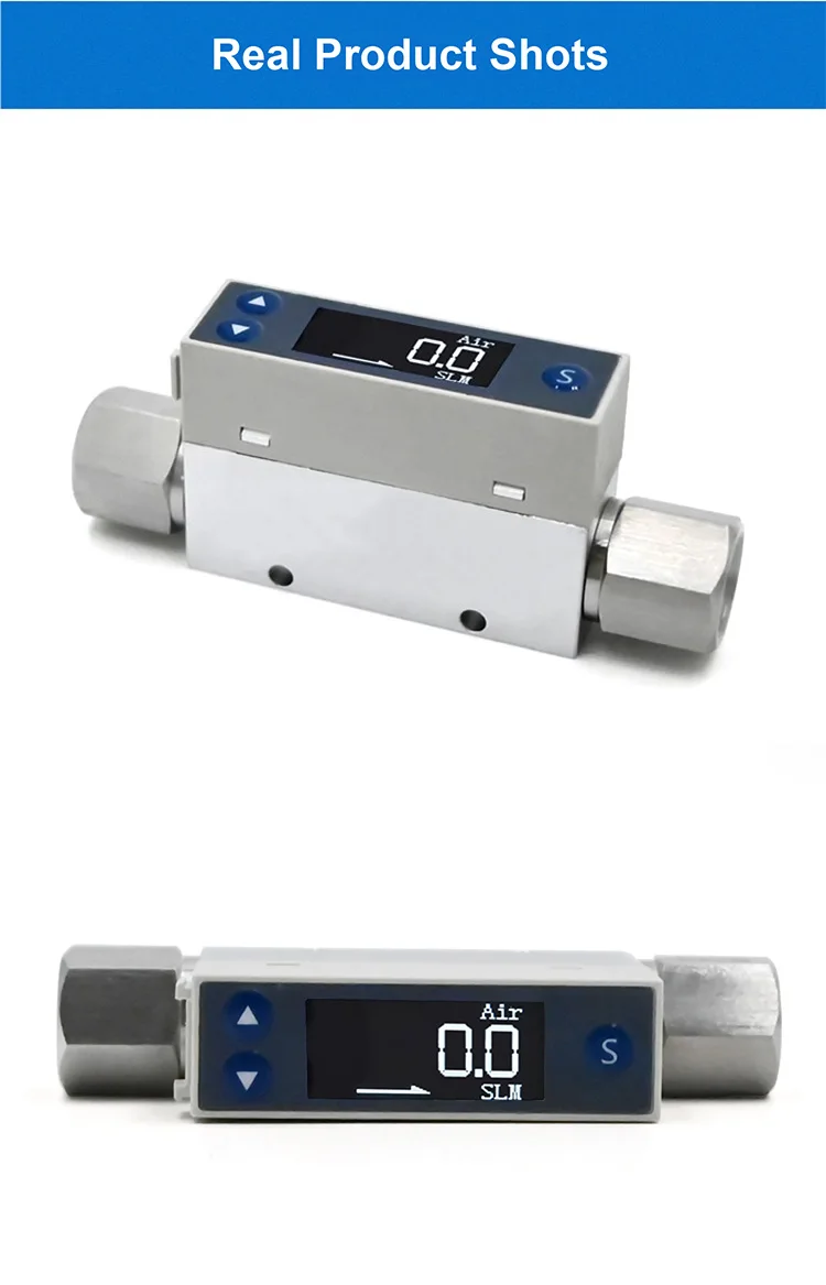 TC5200 Thermal Gas Mass Flow Meter LCD Display MEMS RS485 4 20mA PNP NPN for Pho