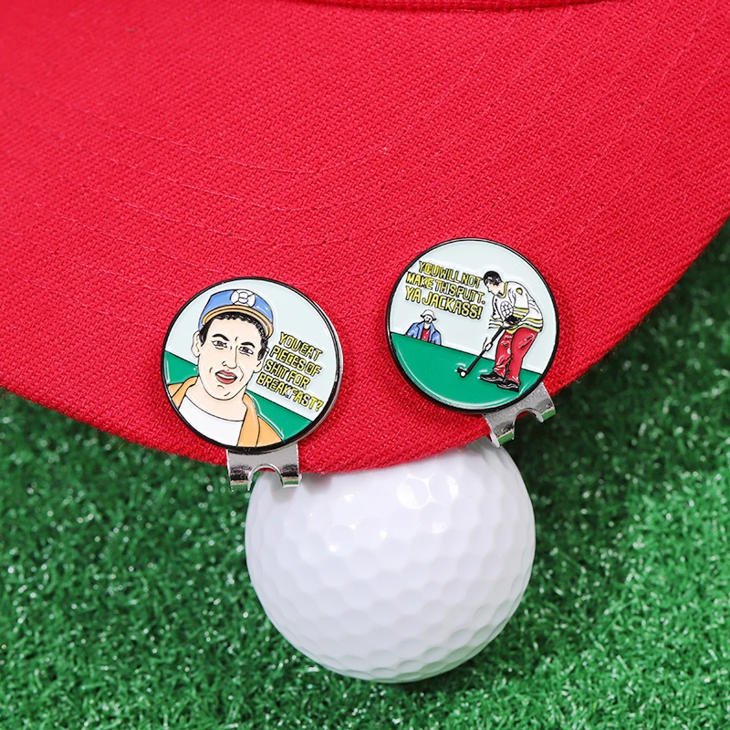 Funny Golf Hat Clip Enamel Magnetic Ball Marker Clip Baseball Cap Decorative Brooches Metal Lapel Badge Jewelry Golf Lover golf ball mark golf hat clip baseball cap pins