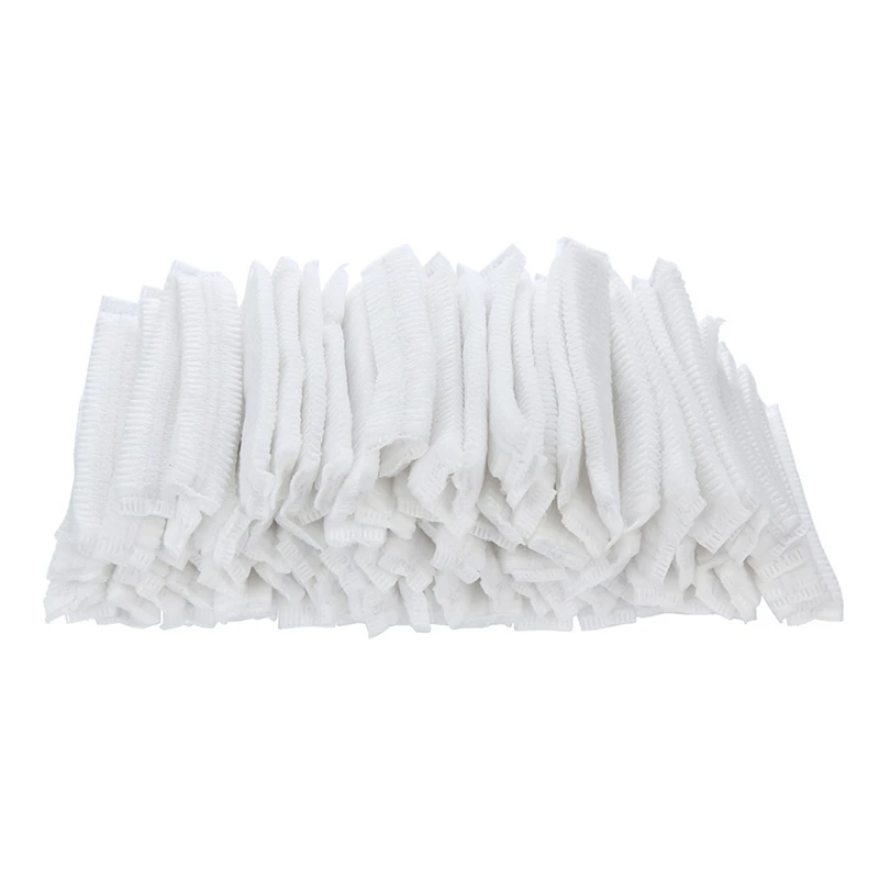 100 PCS Disposable Mop Mob Bouffant Caps 21 inch Non-Woven Clip Hair Head Cover Net for Beauty Food Salon Cooking Hairnets Caps 3