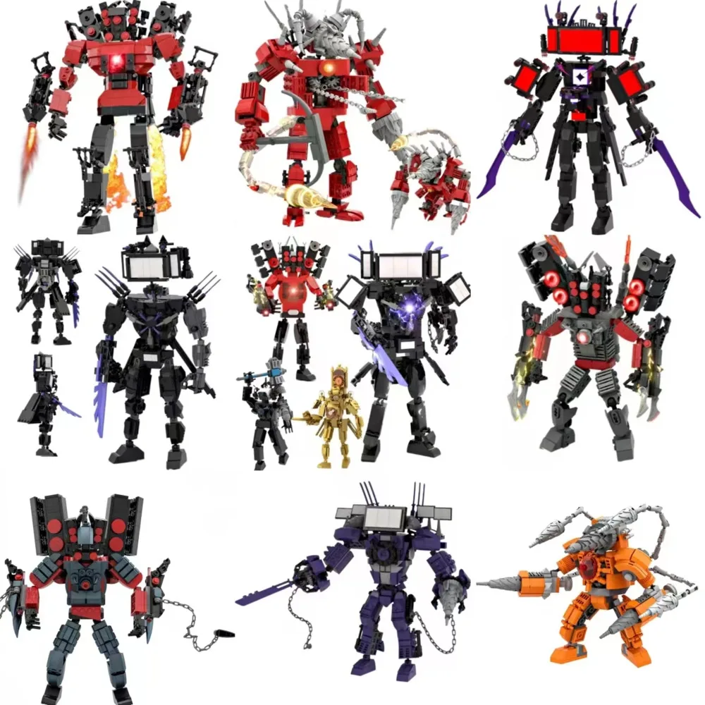 Skibidi Toilet Building Block Toys Skibidi Toilet Bricks Boss Titans Tv Man Speaker Man Cameraman Blocks Skibidi Toulet Toolet Set