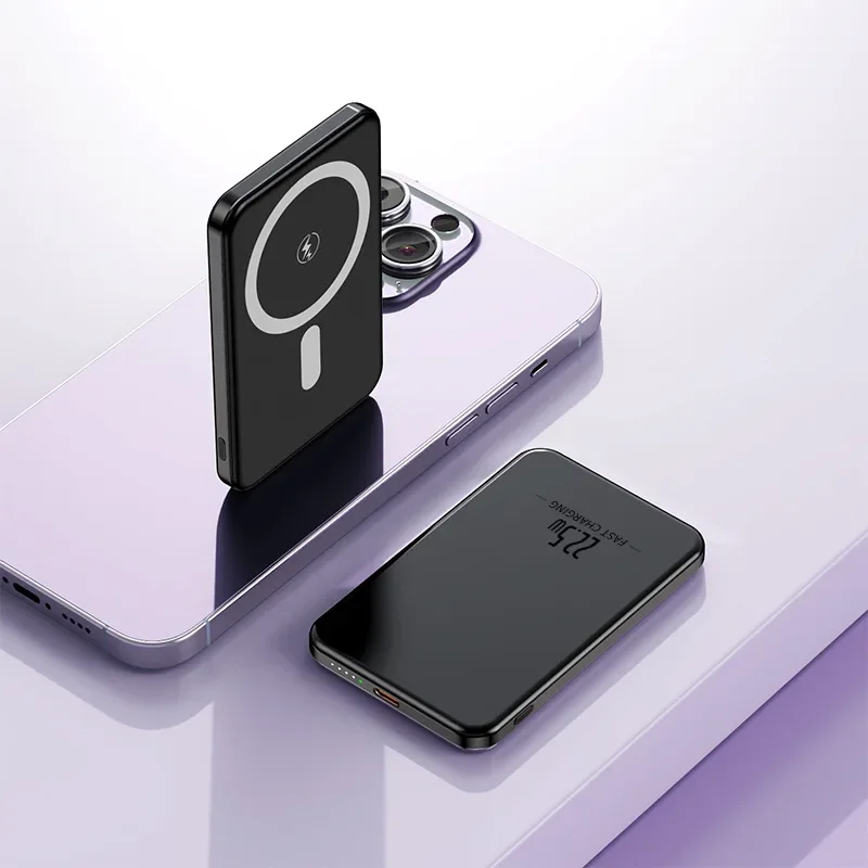 5000mAh 초슬림 보조배터리 맥 고속 충전 보조 배터리 10000mAh 마그네틱 무선 충전 아이폰 삼성용