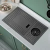 Nano Black Small Size Kitchen Sink Cup Washer Hidden Bar Counter Cover Concealed Single Bowl Sinks with Lifting Faucet 5