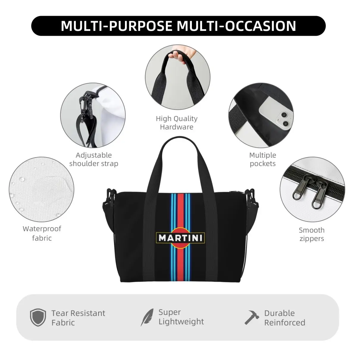 M-Martini Racing Multi functional portable crossbody travel bag, combining fashion and practicality, easily holding your world