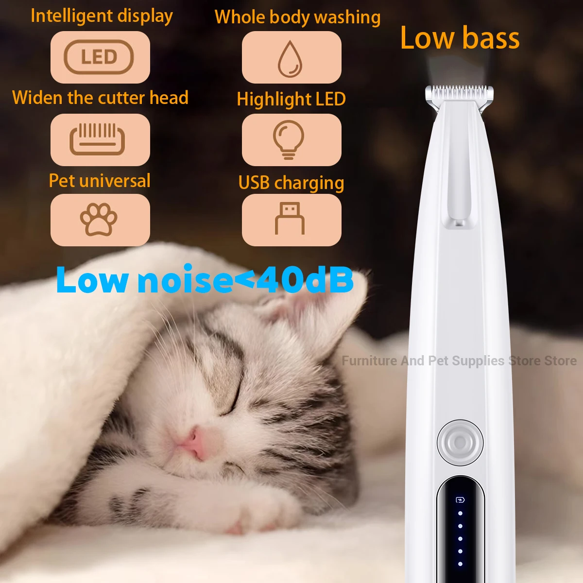 New Type Of Dog Paw Travel Lock Function Fully Waterproof Pet With LED Display Screen Cat Hair Trimmer_voghion.com
