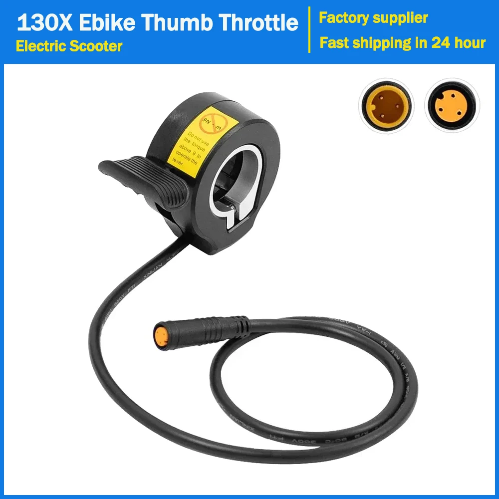 12V-72V Waterproof Speed Control Paddle Throttles Grip Throttles For Electric Bike 3 Pin 130X Thumb Throttle Accelerator Parts