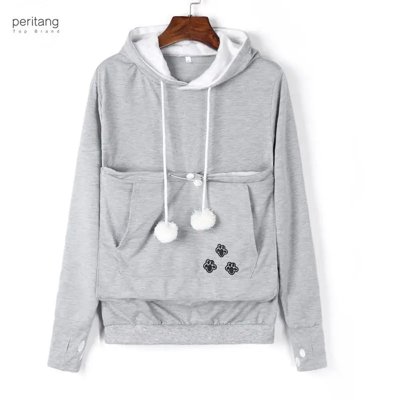 

2024 New Woman Hooded Sweatshirt Hoodies Women For Cat Dog Pet Casual Kangaroo Big Front Pocket Hoody For Pregnant Women