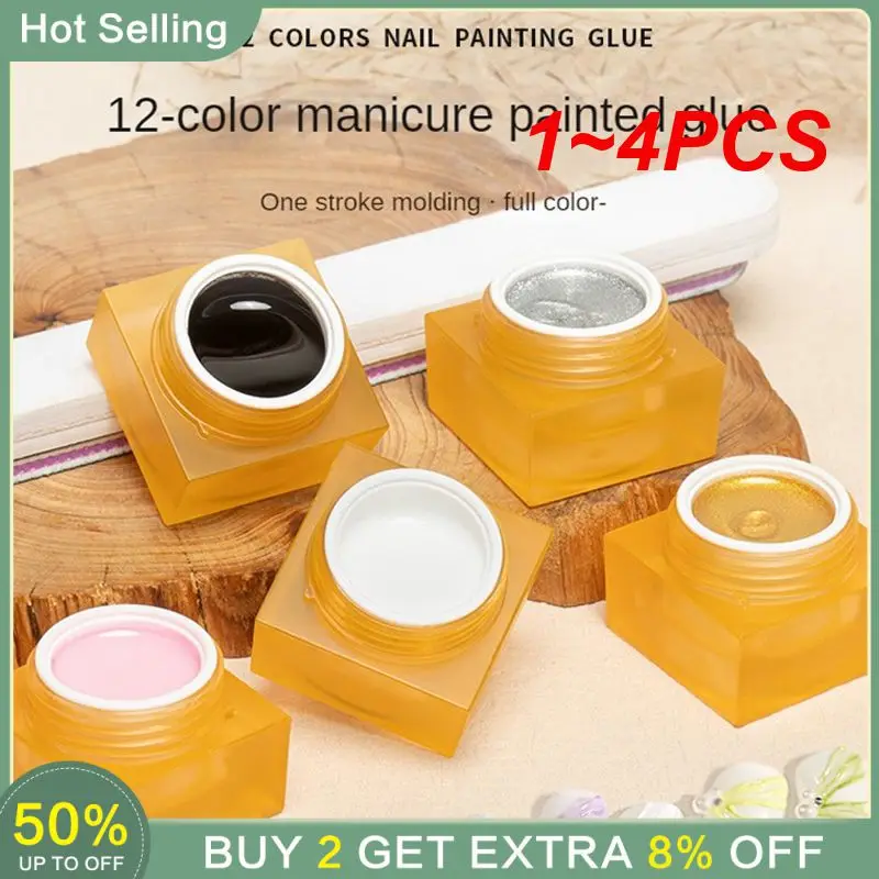 

1~4PCS Japanese Nail Polish Anti Scratch And Wear-resistant 12 Color Paint Glue Red Gel Nail Polish Painted Glue Nail Gel