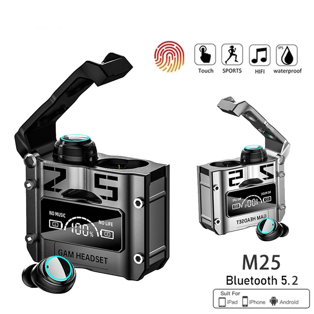 Cuffie Wireless Originali M25 Tws Auricolari Bluetooth Touch Control Riduzione Del Rumore Auricolari Stereo Impermeabili Cuffie