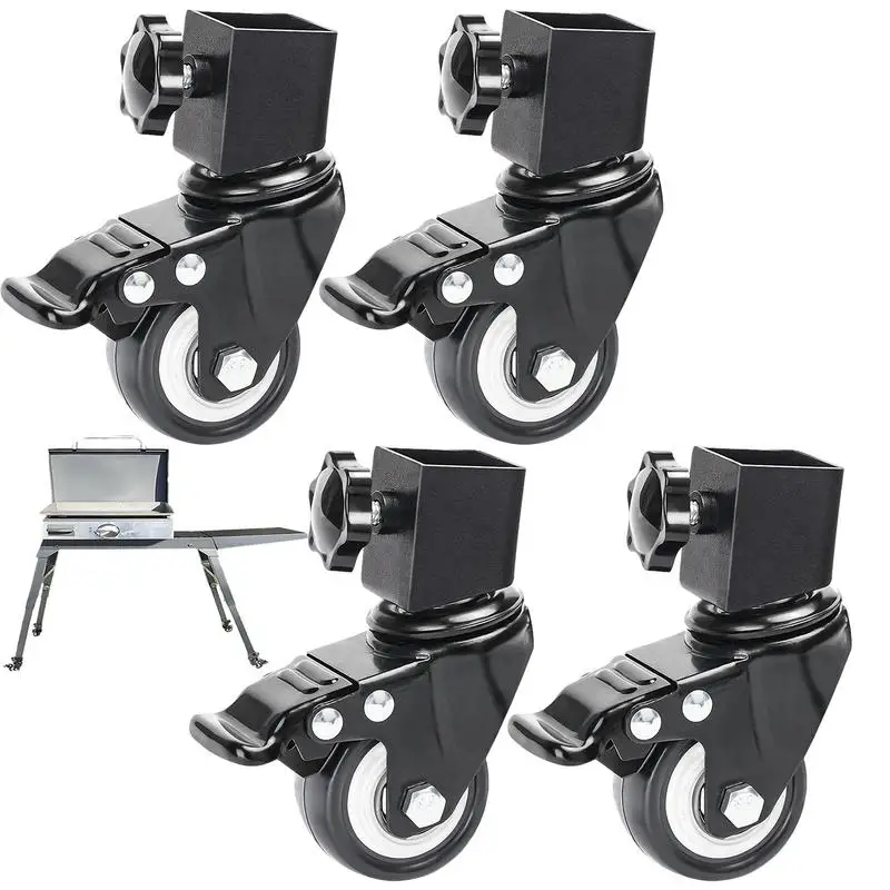 

Griddle Wheels, 4 шт., колесные колеса с тормозами, безопасная блокировка Griddle колесико для стойки для черного камня 17 и 22, настольная подставка Griddle