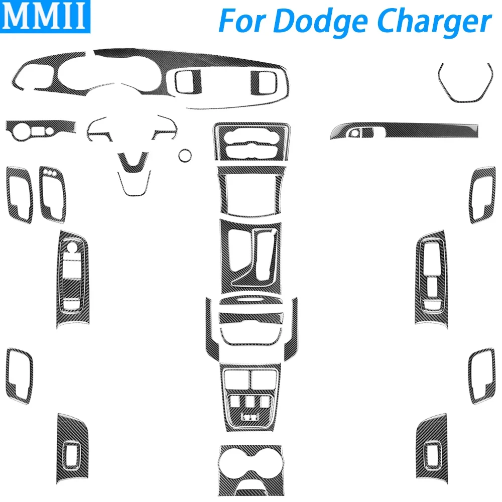 Carbon fiber pieces for interior decoration for Charger 2015-2024