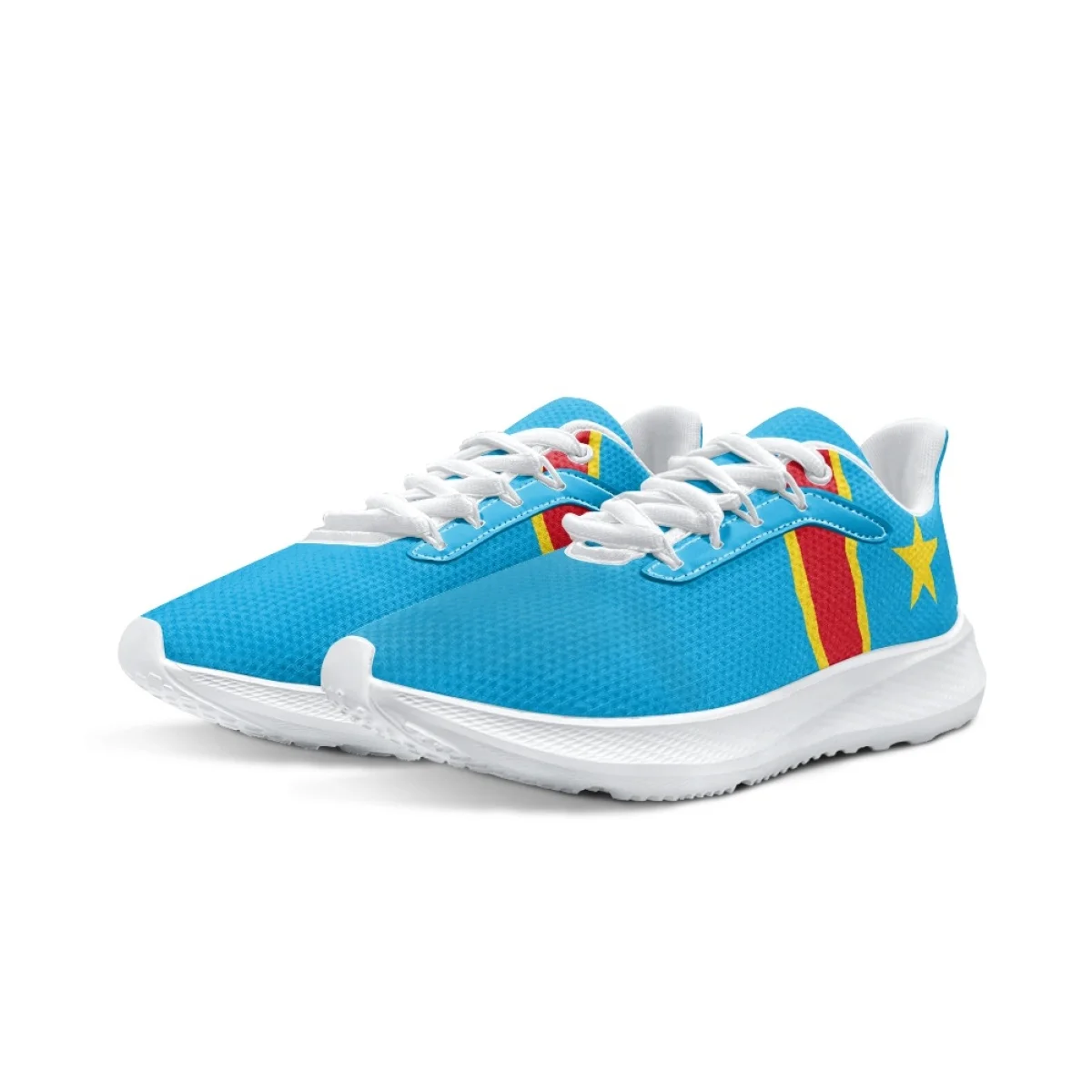 Casaul Republic of Congo Flag Running Sneakers for Women Lightweight Walking Sneakers Classic Breathable Tennis Shoes Zapatos