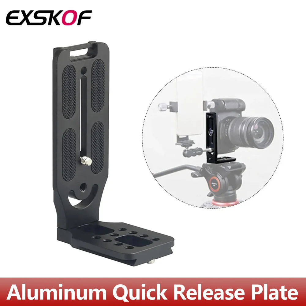 DSLR Camera L Bracket Vertical Horizontal Video Switching Tripod Quick Release Plate Camera Tripod Plate Camera L Plate Camera Base Plate Camera Mount Plate for Canon Nikon Sony