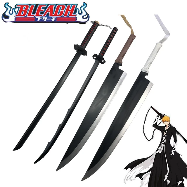 Udpakning kan ikke se Flere Bleach Sword 1:1 Kurosaki Ichigo Sword Sky Lock Moon Black Knife Zanpakutou  Ninja Katana Knife Sword Weapon Props Safety Pu Toy - Toy Swords -  AliExpress