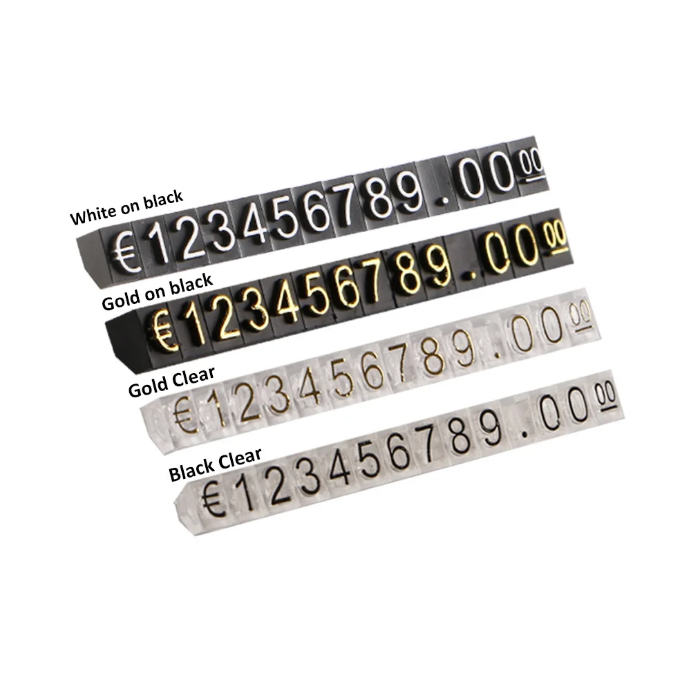 420 Stück Würfel 3 x 5 mm pro Box Schmuck Uhren Euro Schild Mini verstellbare Preisschild Display Schilder für Einzelhandelsgeschäft – Detail 2