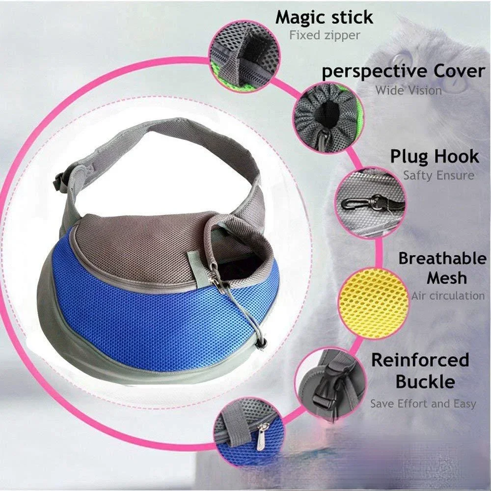 Pet Dog Cat Sling Carrier Pet Carrier Bag Pet Carrier Backpack Pet Bag Breathable Travel Safe Sling Bag Puppy Kitten Outdoor Mesh Oxford Single Comfort Handbag Tote Pouch