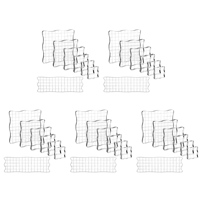 

HOT-35 Pieces Clear Stamp Blocks, Acrylic Stamping Blocks Tools Set With Grid For Scrapbooking Crafts, Cards, Schedule Book