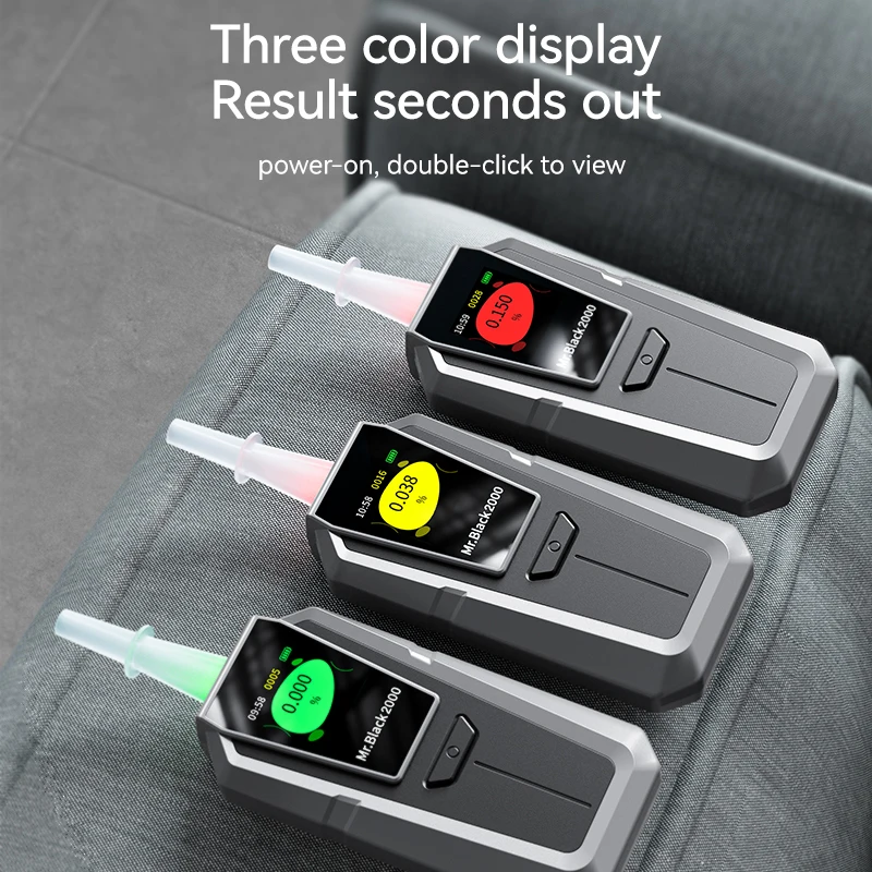 Alcohol Tester Breath Alcohol Tester ZBK Portable Mouthpiece Police Digital Display Breath Analyzer Alcohol Tester Breathalyzer For Personal Black Cat 2 OE M