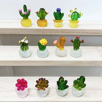 Mini figurine di cactus ornamenti cactus bonsai decor accessori per acquari acquario accessori per acquari auto decorazioni per la casa 1