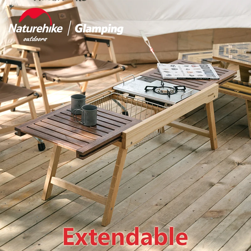 Naturehike Folding IGT Table Camping Stove Table Extendable Wood