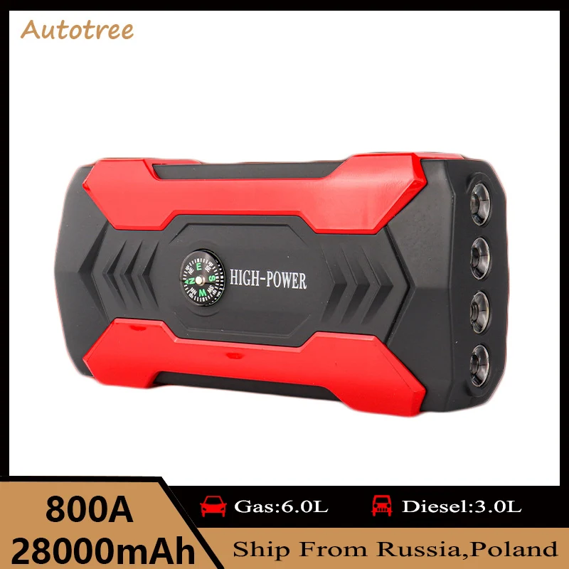 

Autotree 800A Jump Starter Power Bank Starting Device Portable Charger Emergency Booster 28000mAh 12V Car Battery Jump Starter