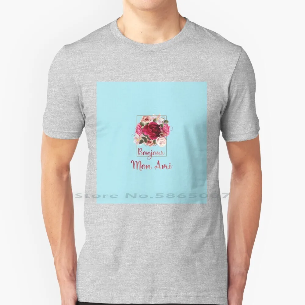 Футболка Hello Mon Ami, 100% хлопок, Hello Mon Ami, милые забавные радужные девушки, французская мода, ретро, винтажные, современные