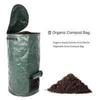 Garden Composter, Eco-Friendly Bio Fermentation Bag with Zipper and Double Handles, Collapsible Compost Bin for Dispose of Kitch 1