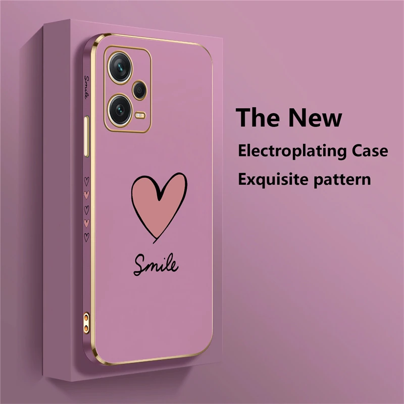 Luxury Plating Silicone Love Heart Shockproof Phone Case
