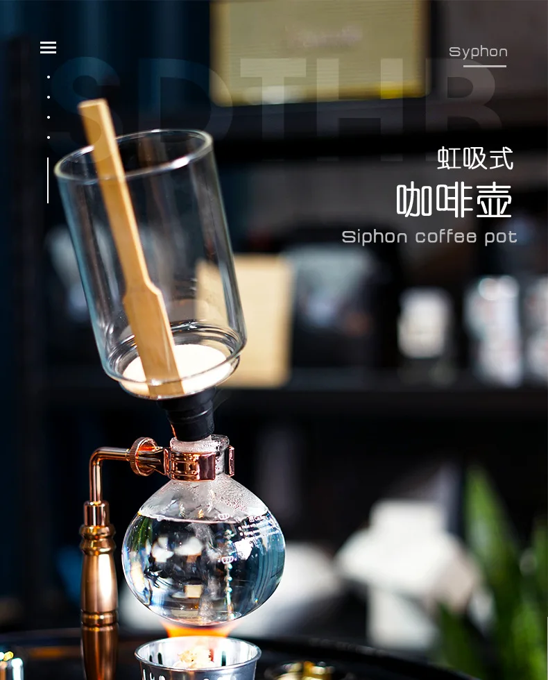 Japanese Style Vacuum Glass Siphon Pot Percolators 5 Cups Syphon Coffee  Maker