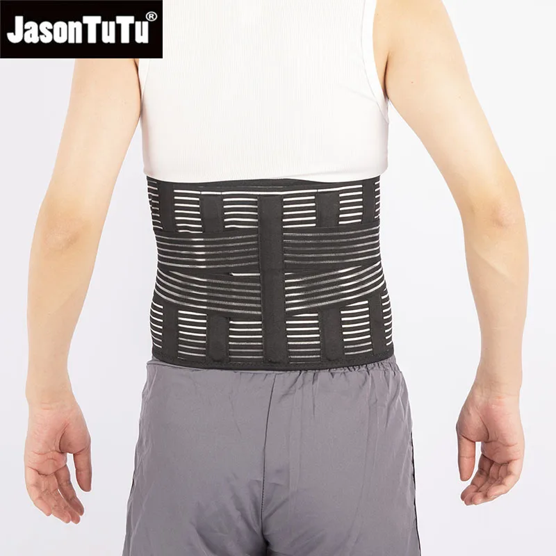 JASONTUTU 허리 지지 벨트 통기성 메쉬 여름용 피트니스 조절 가능한 허리 보호대 허리 트레이너 디스크 탈출증용