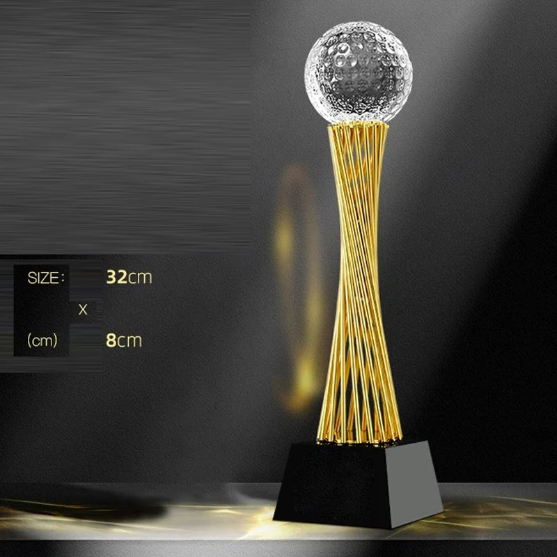 Customized Metal Trophy, High-transparent Crystal Ball, Can Choose Basketball, Football, Volleyball, Earth Sports Trophy, 1Pc