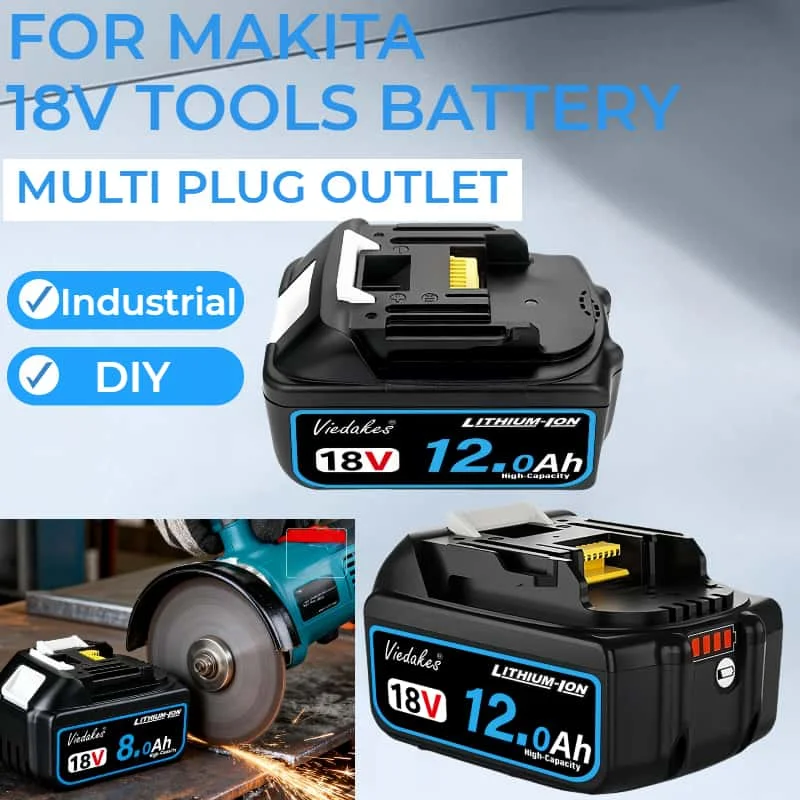 đŻcompatible for Makita 18V Battery for Makita Tool,DGA504ăDTD173ăTW004GăDGA506 Rechargeable18v 12.0Ah Lithium Battery
