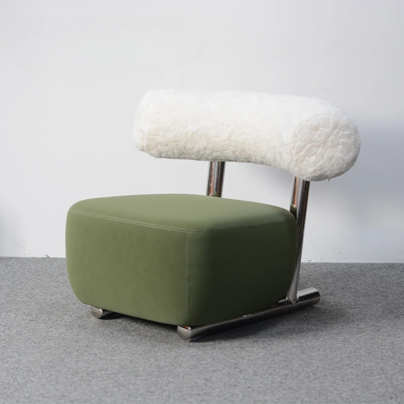 

Nordic minimalist light luxury creative stainless steel sled sofa chair net celebrity leisure chair