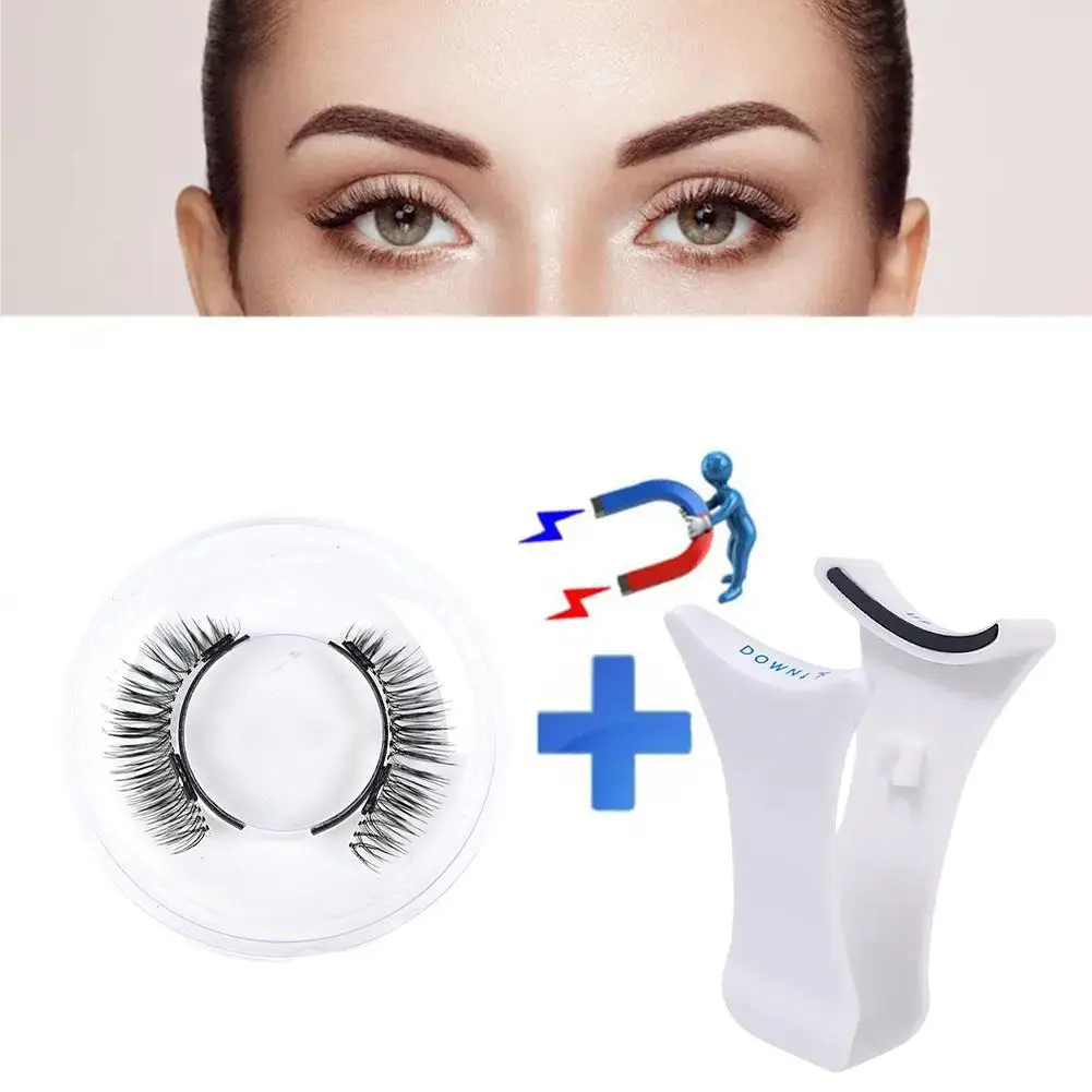 Magnetic Eyelashes handmade 3D natural magnetic false eyelashes + clip reusable magnetic eyelashes Tweezers Set eyelash accessories