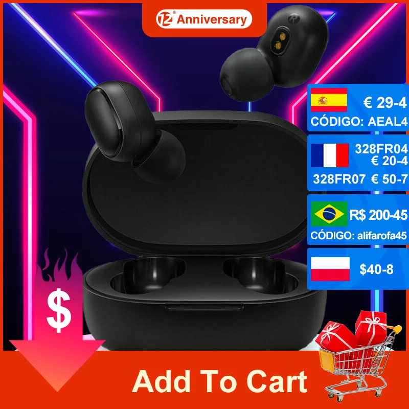 Беспроводные TWS-стереонаушники с зарядным футляром и поддержкой Bluetooth |