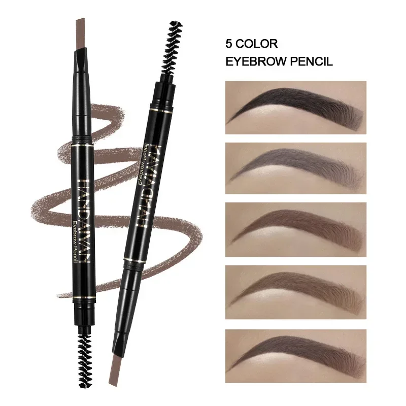 

5 Colors Eyebrow Pencil Natural Waterproof No Blooming Rotating Automatic Eye Brow Pencil with Brush Brown Beauty Cosmetic Tool