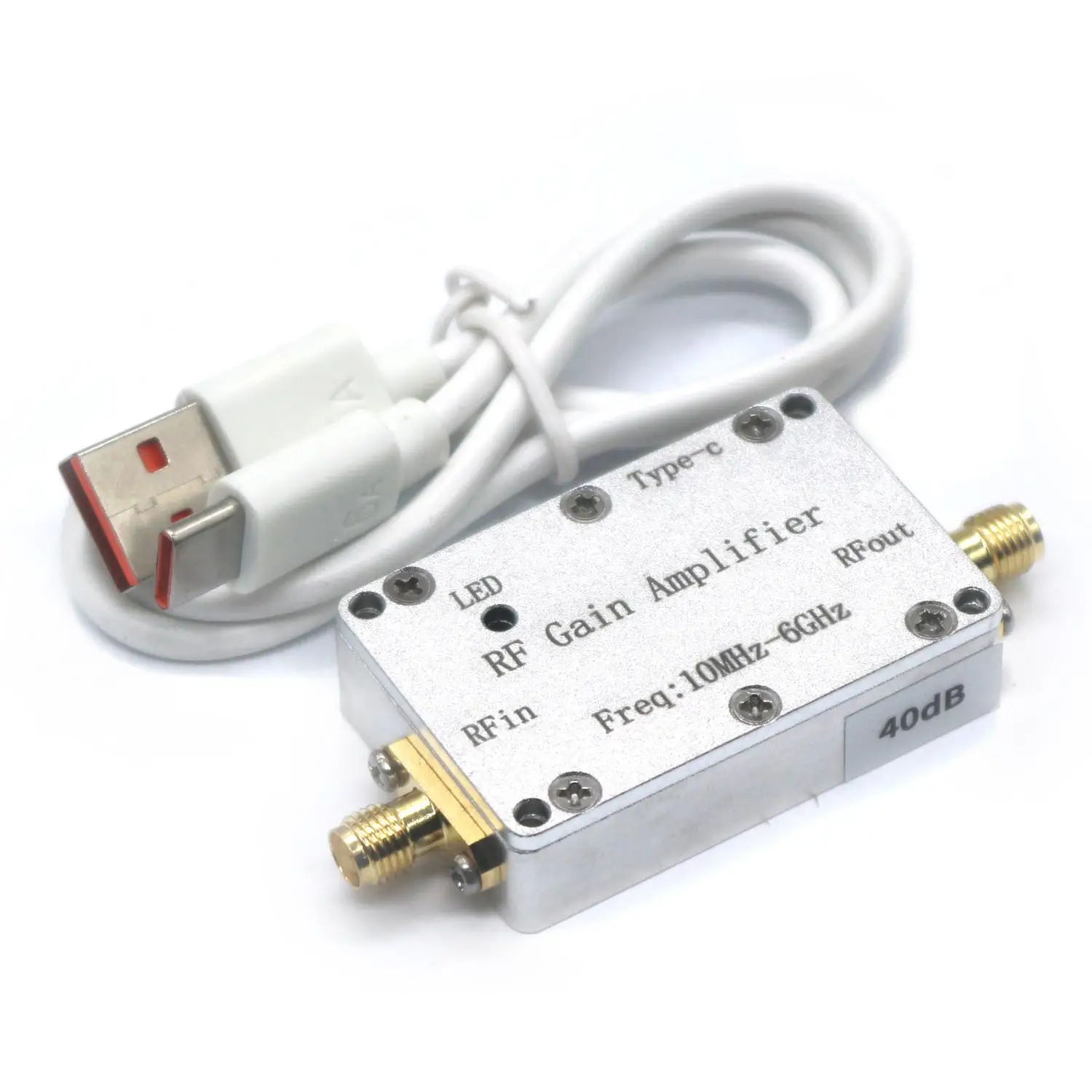 TYPE-C USB POWER 10 MHz-6 GHz Ultra-Low-Noise-Verstärker Hohe Linearität LNA 10DB 20DB 30DB 40DB 50DB GaIN W LED RF-Empfängersystem – Detail 2