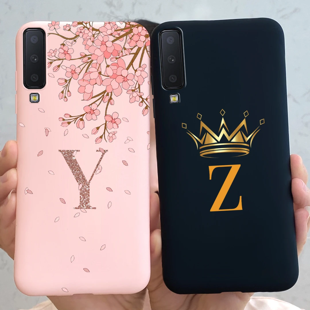 Per Samsung Galaxy A7 2018 Custodia Cover Posteriore In Silicone Custodia Per Telefono Con Lettera Fortunata Per Samsung A7 2018 Custodie Galaxy A750F