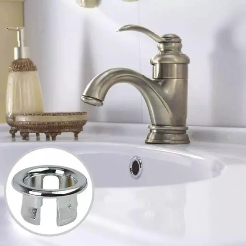 4/2/1Pc Plastic Sink Hole Overflow Cover for Kitchen Bathroom Basin Trim Bath Drain Cap Sink Wash Basin Round Overflow Ring Plug sink overflow cover,bathroom sink overflow cover
