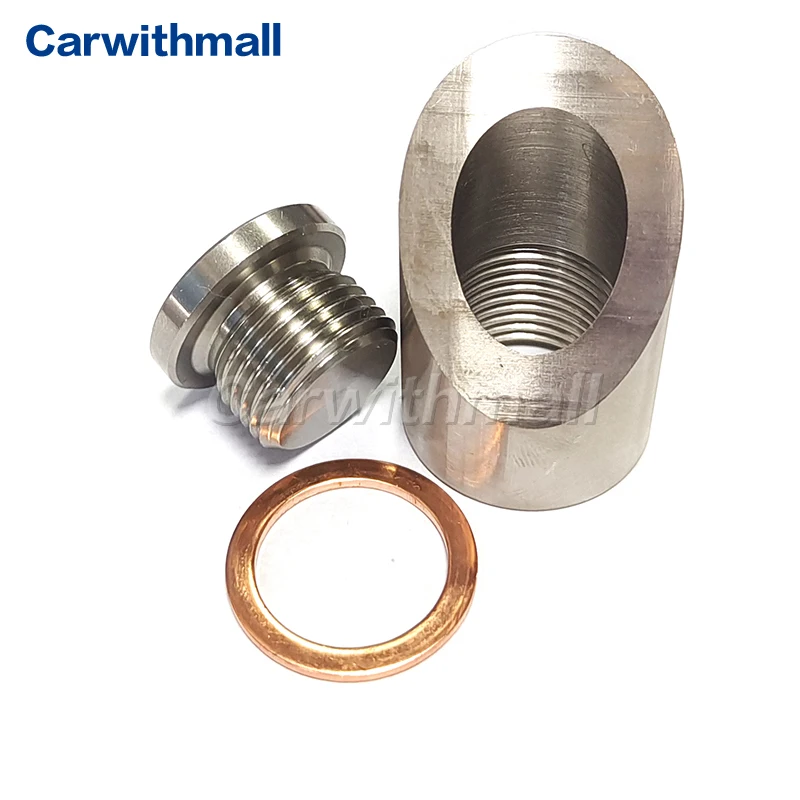 

O2 Oxygen Sensor Mounting Bungs and Plugs 45 Degree Angled Notched Style Oxygen Sensor Fitting Bungs Exhaust Weld in Bung M18